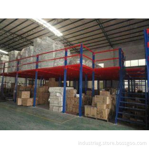heavy duty industrial mezzanine floors with handrail , stai
